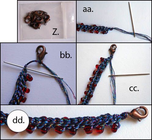 Boncuklu Tığ Kolye için Istakoz Pençe Toka Kapatma Nasıl Bağlanır