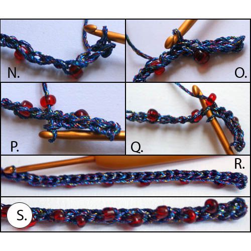 Boncuklu Tığ Kolye 1. Satırı